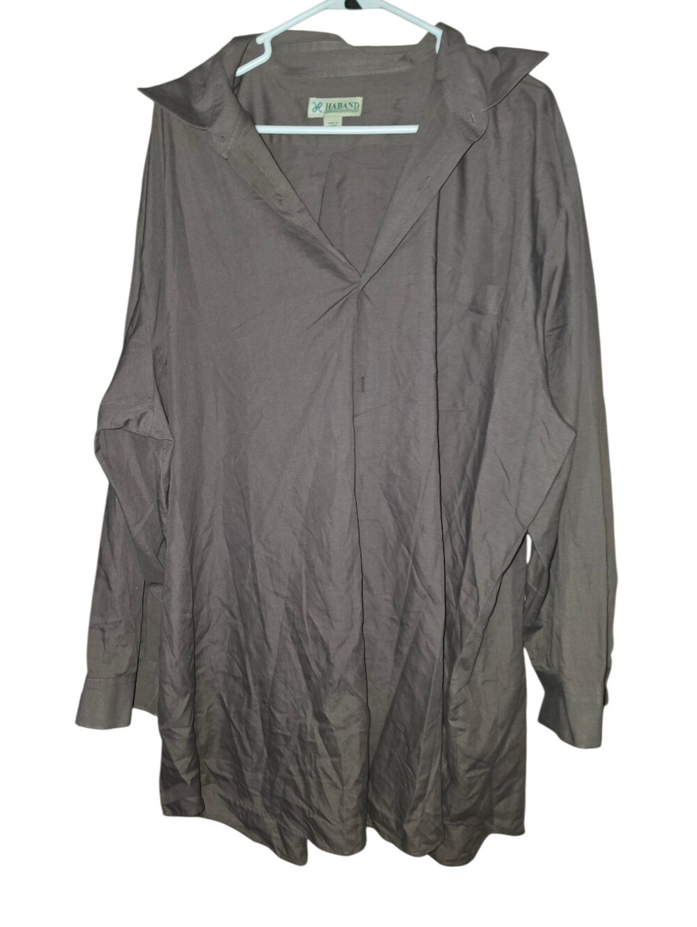 6/11/21. Haband Men's Button-Down Casual Shirt in Dark Gray